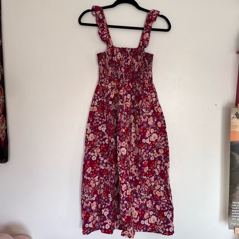 Y2K Pink & Purple Ruched Bust Floral Sundress